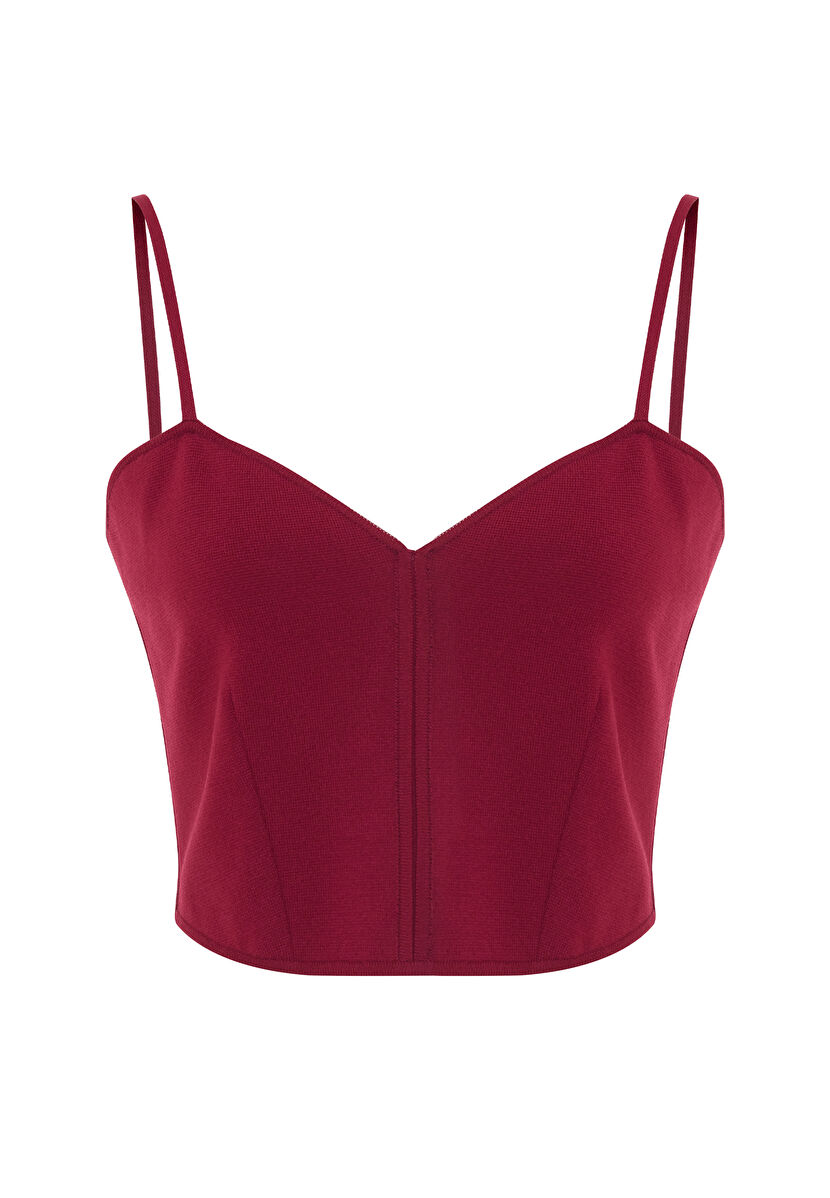 Damson Knitted Crop Blouse 11543642000-025 | adL