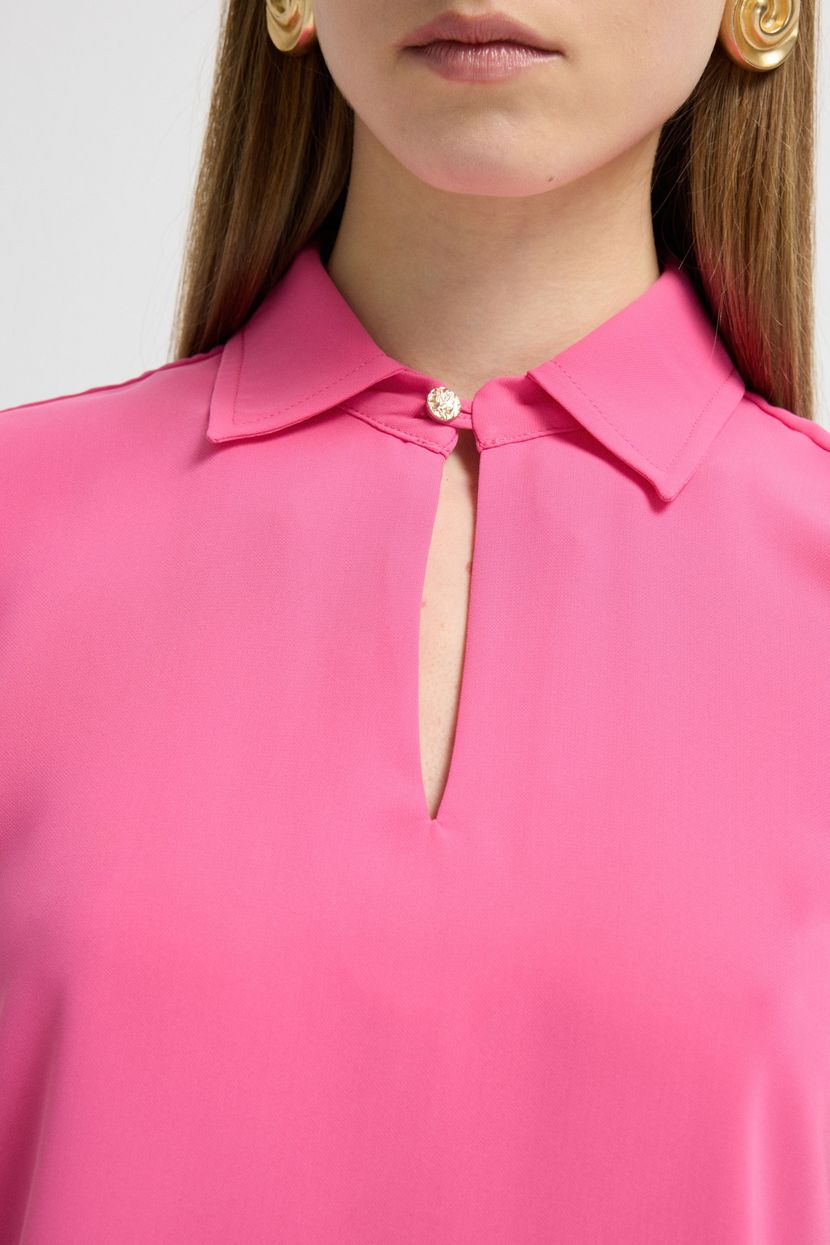 Pink Collar Detailed Sleveless Blouse 11545024004-007 | adL