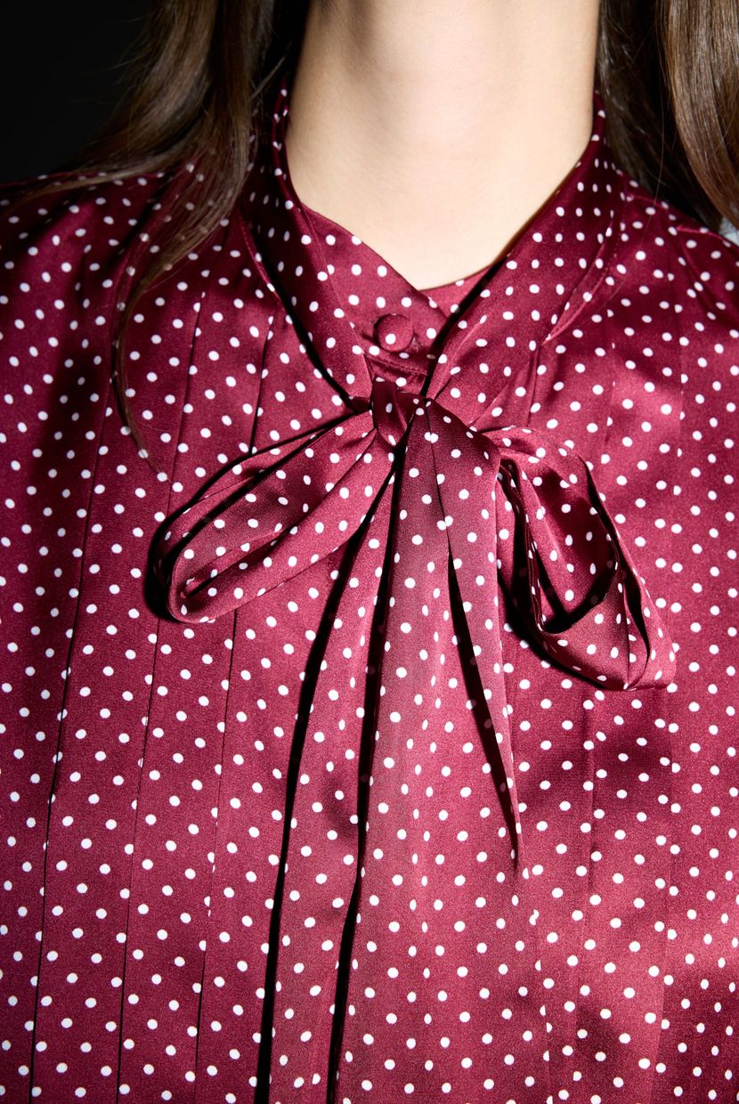 Bordo Mert Aslan Fularlı Bluz 11546031000-212 | adL