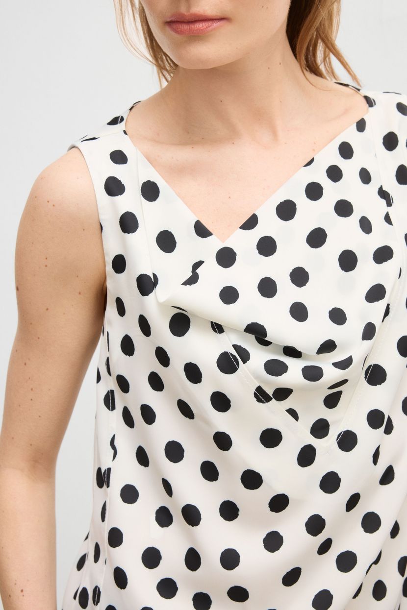 Bone Moda Tutkusu Degaje Collar Polka Dot Blouse 115M2305001-635 | adL