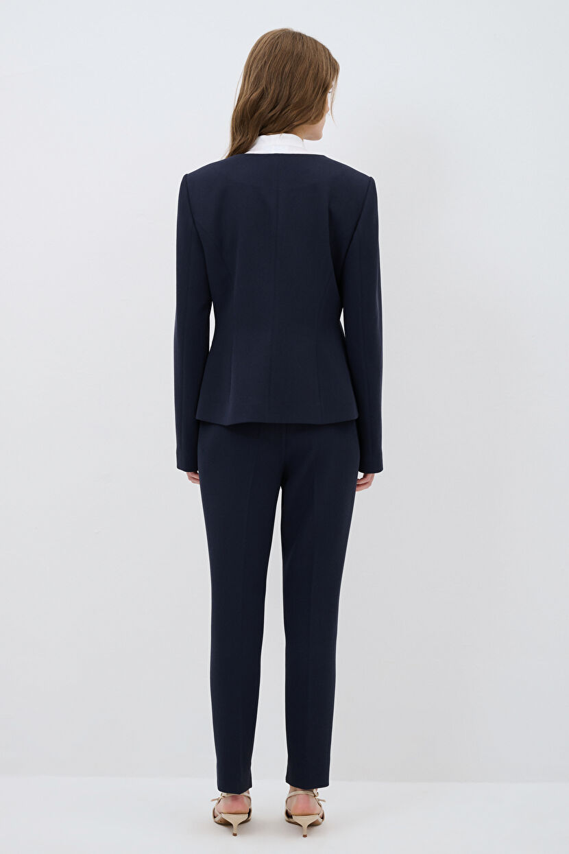 Navy Blue Hooked Jacket 11911408110-018 | adL