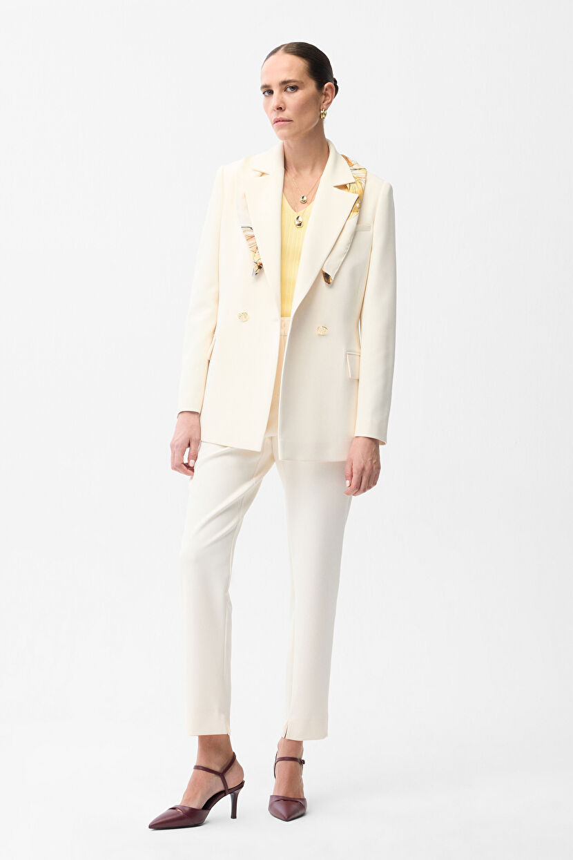Vanilla Double-breasted Gabardine Jacket 11933656025-1D3 | adL