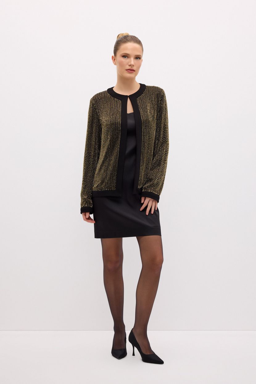 Gold Long Sleeve Sequin Jacket 11943376000-528 | adL