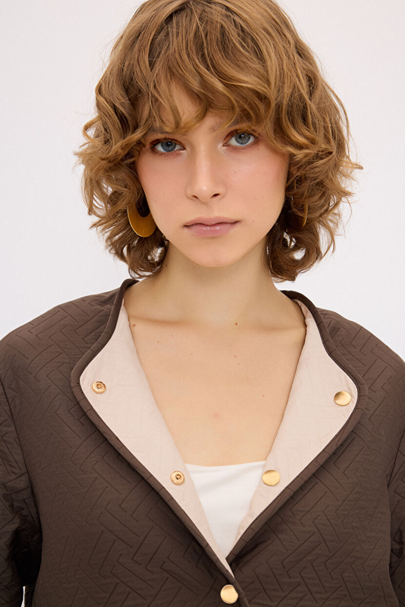 ベリンディ Dalida Kadın Kahverengi Oversize Deri Ceket 24WGD5212HN | Derimod