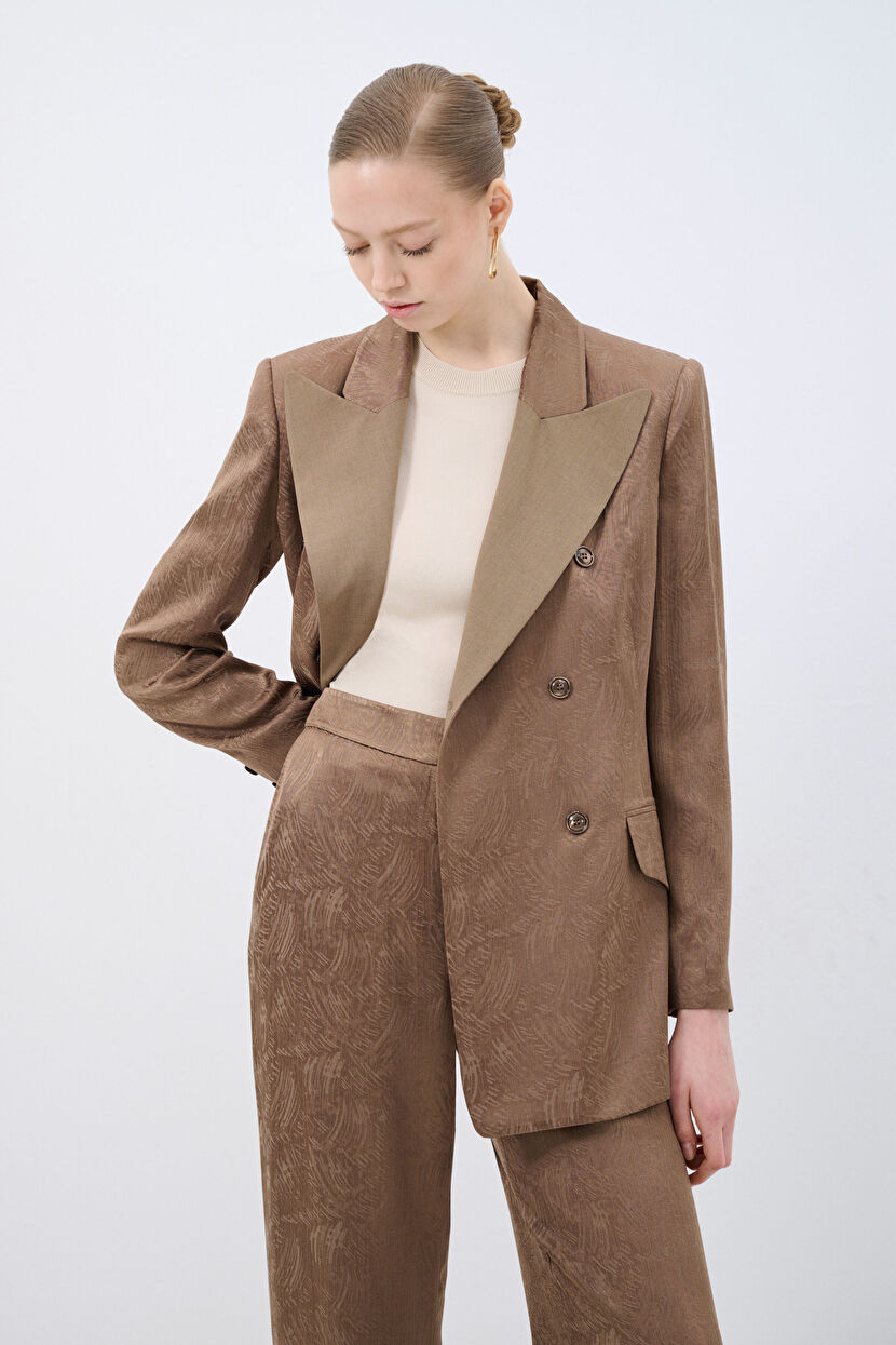 Mink Swallow Collar Jacquard Jacket 11944838000-618 | adL