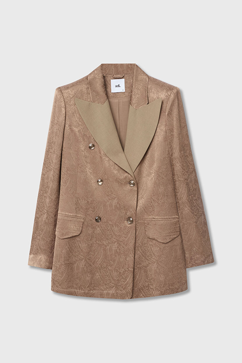 Mink Swallow Collar Jacquard Jacket 11944838000-618 | adL
