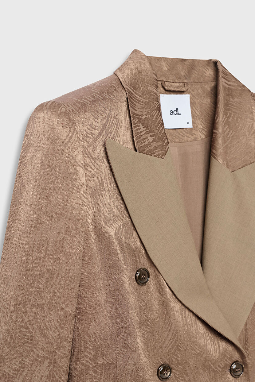 Mink Swallow Collar Jacquard Jacket 11944838000-618 | adL