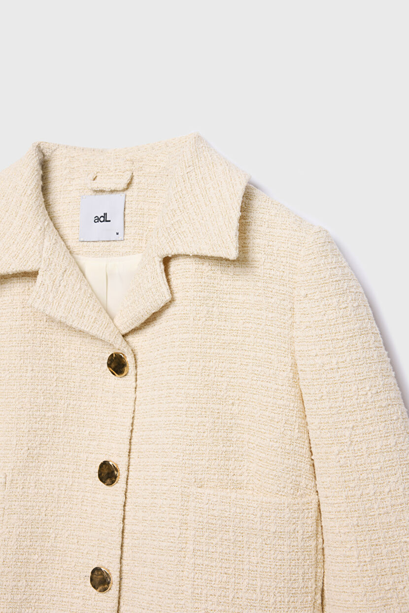 Vanilla Crop Tweed Jacket 11945137000-1D3 | adL