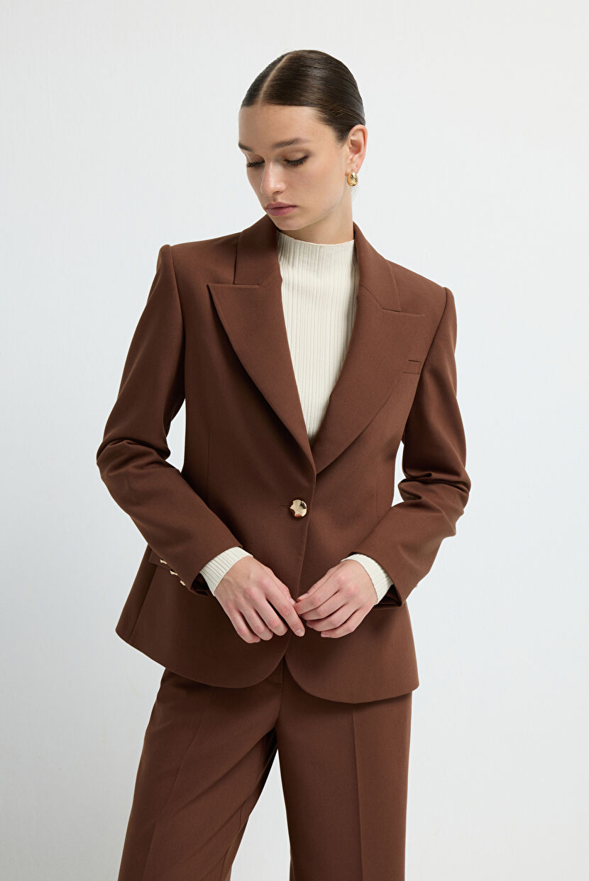 Brown Mono Closure Jacket 11945635000-044 | adL