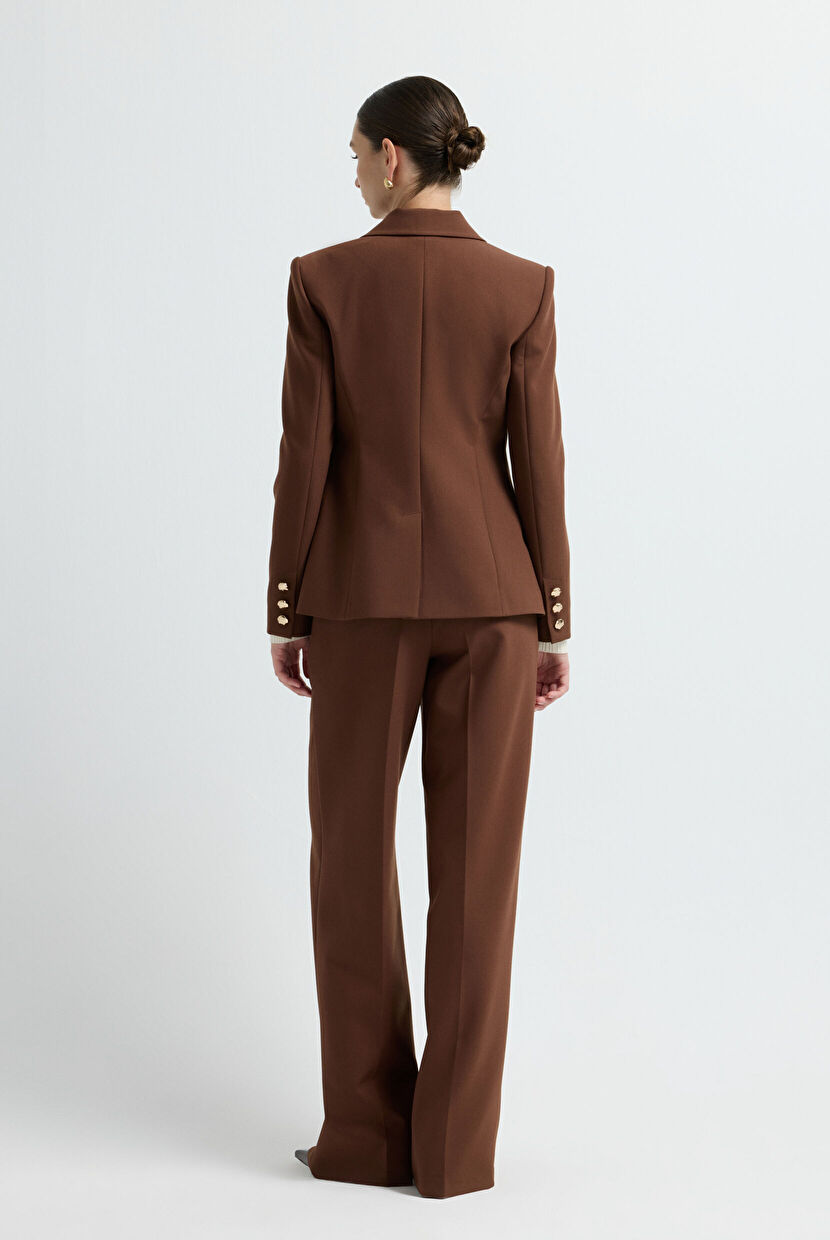 Brown Mono Closure Jacket 11945635000-044 | adL