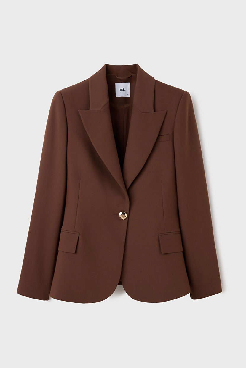 Brown Mono Closure Jacket 11945635000-044 | adL