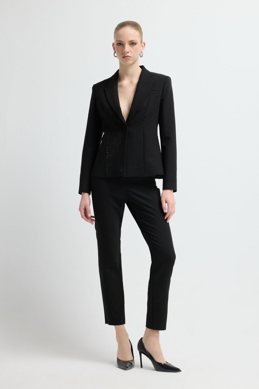 Siyah Night Zoom Taş Detaylı Blazer Ceket 11946084000-001 | adL