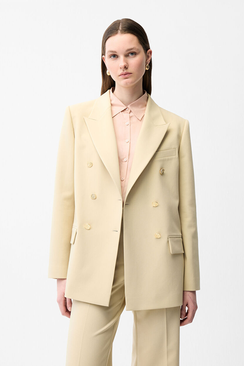 Green Double Breasted Jacket 11946225000-023 | adL