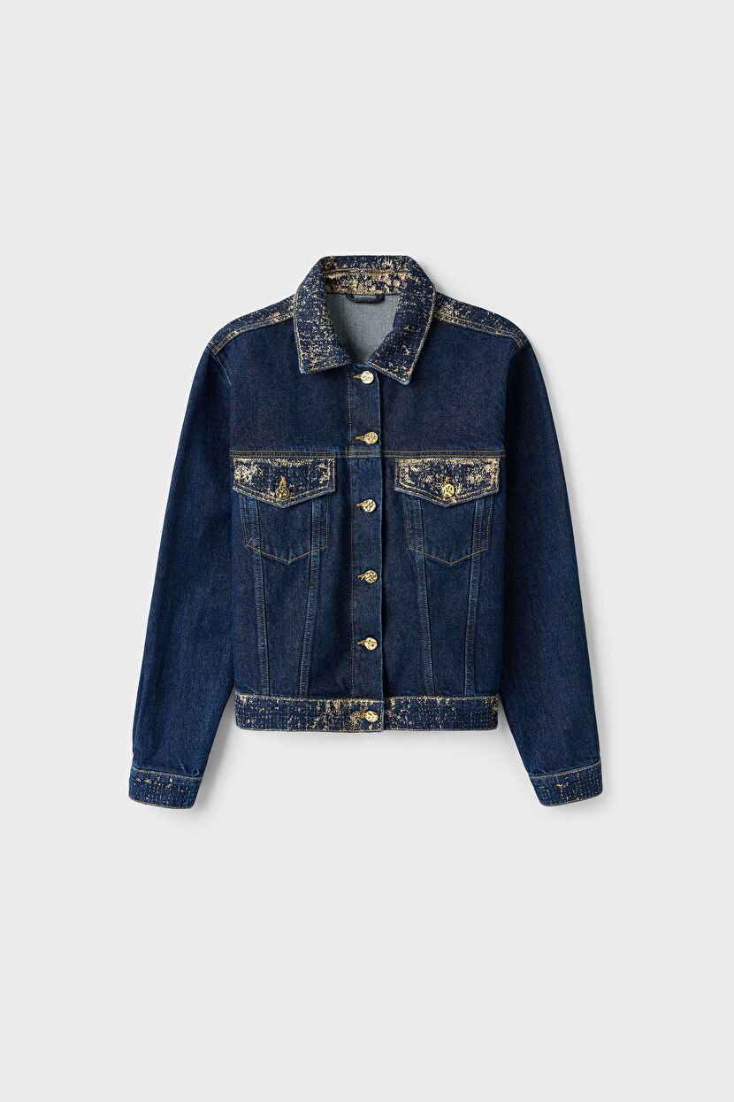 Navy Blue Stitching Detailed Jacket 11946569000-018 | adL