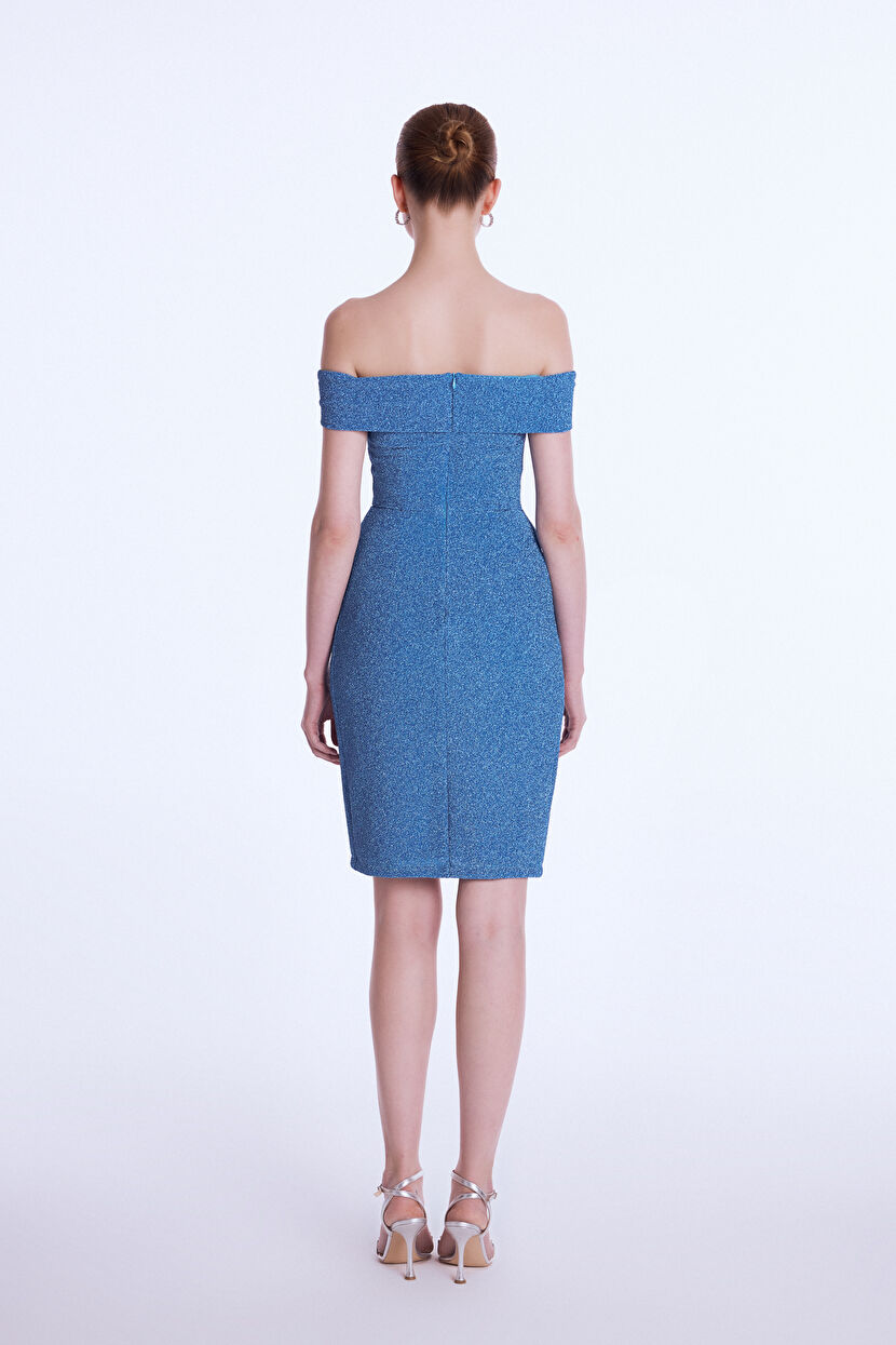 HiroeTuzi様 Turkuaz Night Zoom Düşük Omuz Elbise 12429816002-015 | adL