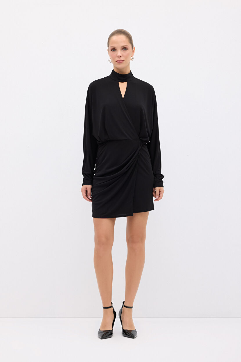 Siyah Night Zoom Pencere Detaylı Mini Elbise 12440930002-001 | adL