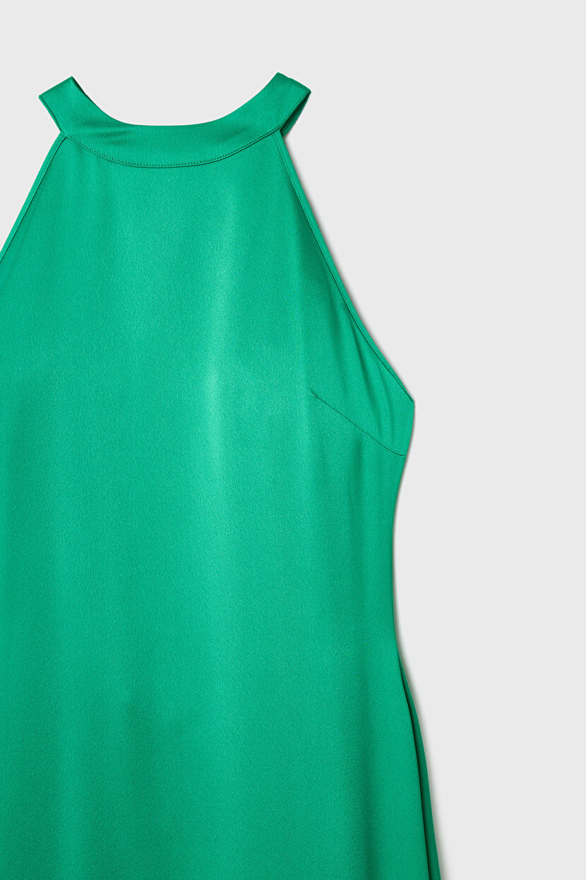 Yeşil Night Zoom Halter Yaka Uzun Elbise 12444108001-009 | adL