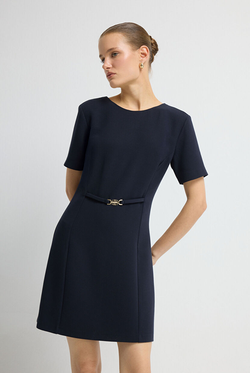 トップス ans dotsloevner MINI DRESS BLUE Blue Low Cut Back Mini Dress - Dresses - Nazliye Moda | Women