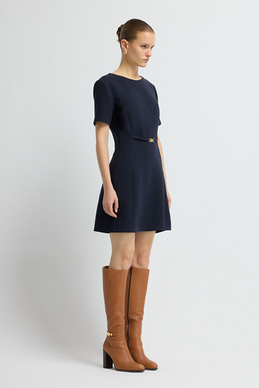 トップス ans dotsloevner MINI DRESS BLUE Blue Low Cut Back Mini Dress - Dresses - Nazliye Moda | Women