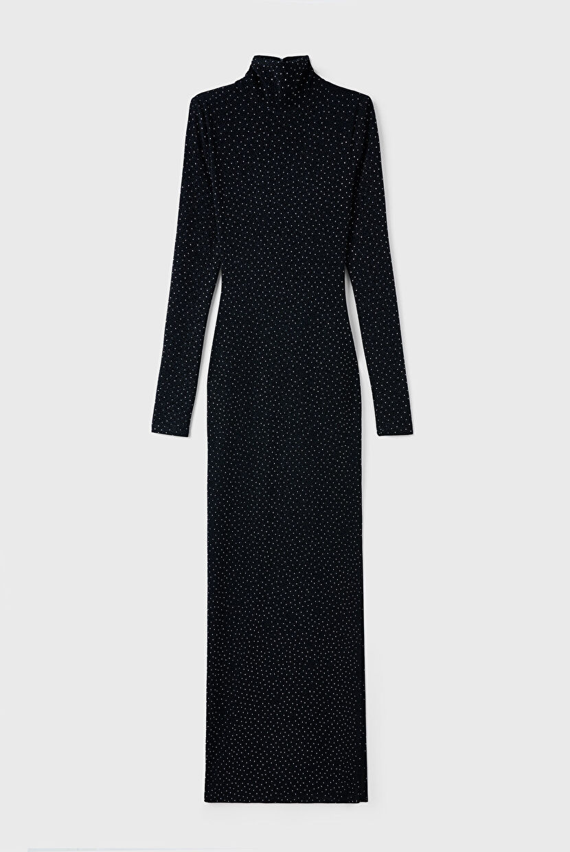 Black Slit Jersey Dress 12444354002-001 | adL