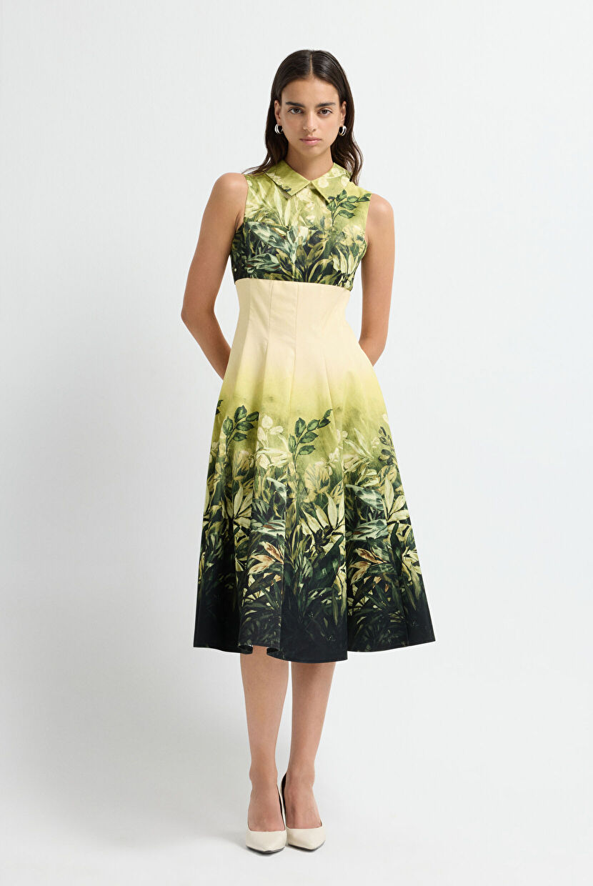 Green Pleated Mini Dress 12444770001-209 | adL