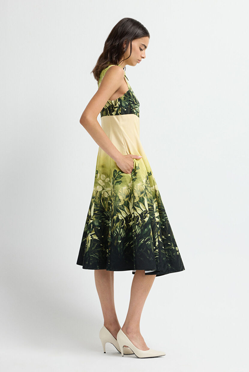 Green Pleated Mini Dress 12444770001-209 | adL