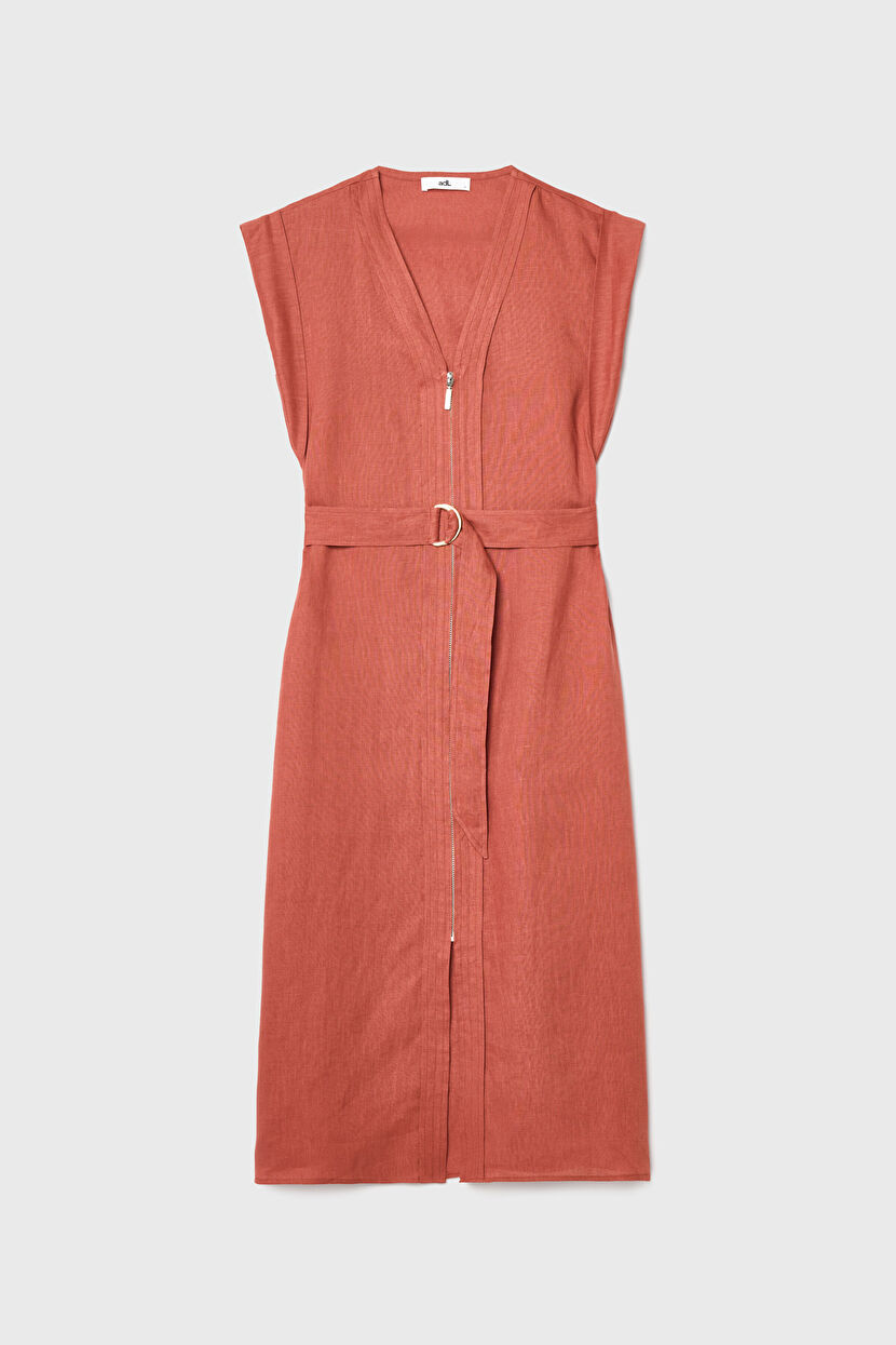 Orange Dress With Zipper 12444947000-484 | adL