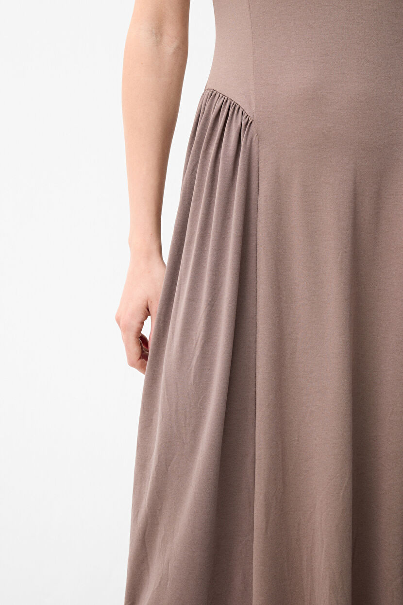beige pink color dress Pink and Beige Lace Top Maxi Dress | Pink Maxi Dress main image 1