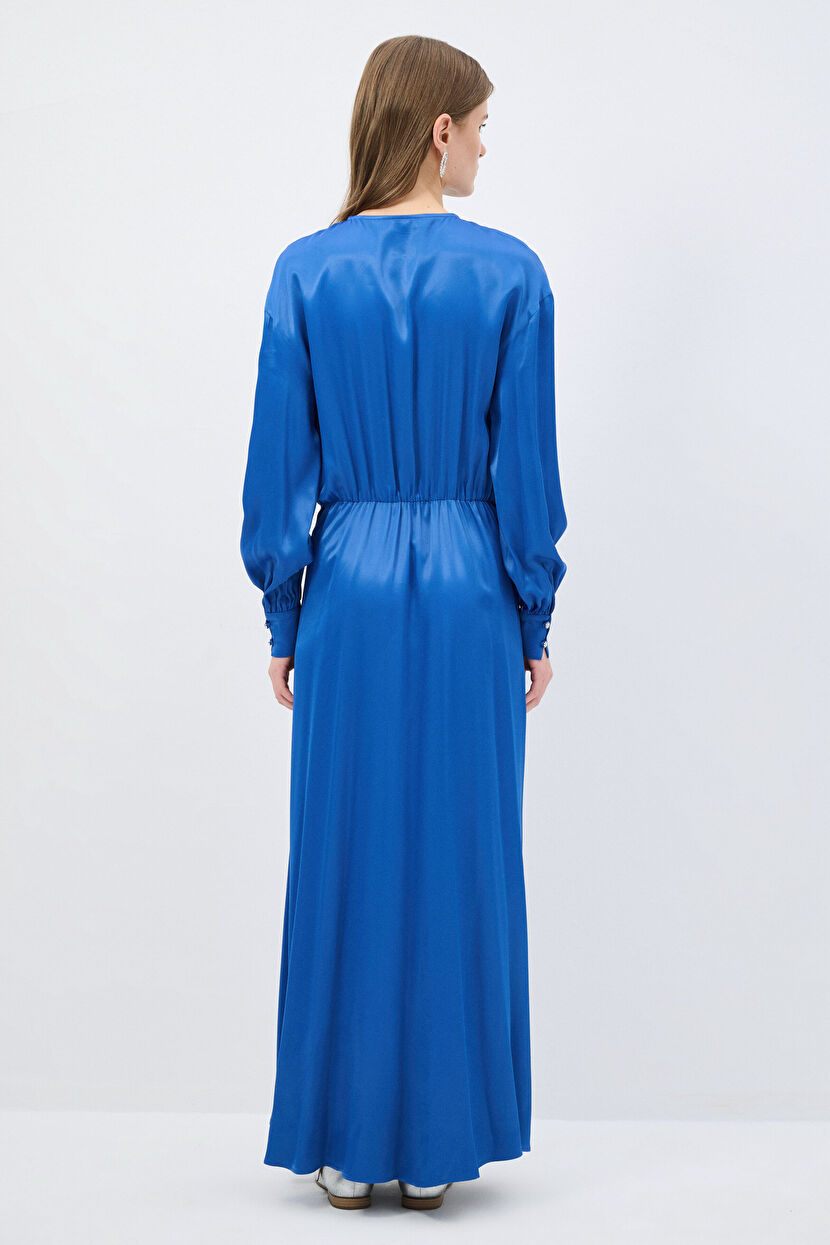 Sax Long Sleeve Midi Dress 12445095000-022 | adL