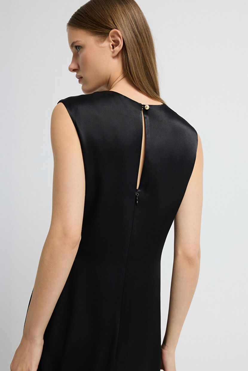 Siyah Volanlı Elbise 12445806000-001 | adL