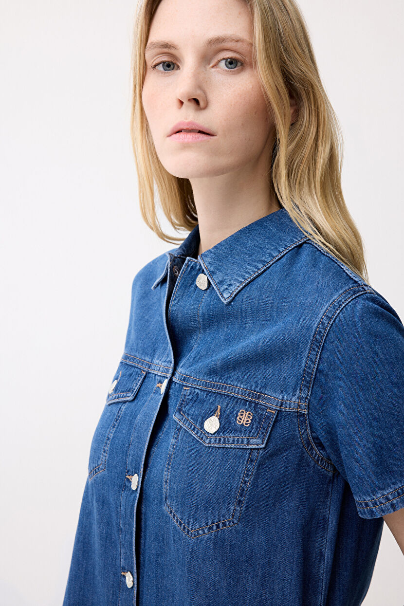 Lacivert Cepli Denim Elbise 12446878000-018 | adL