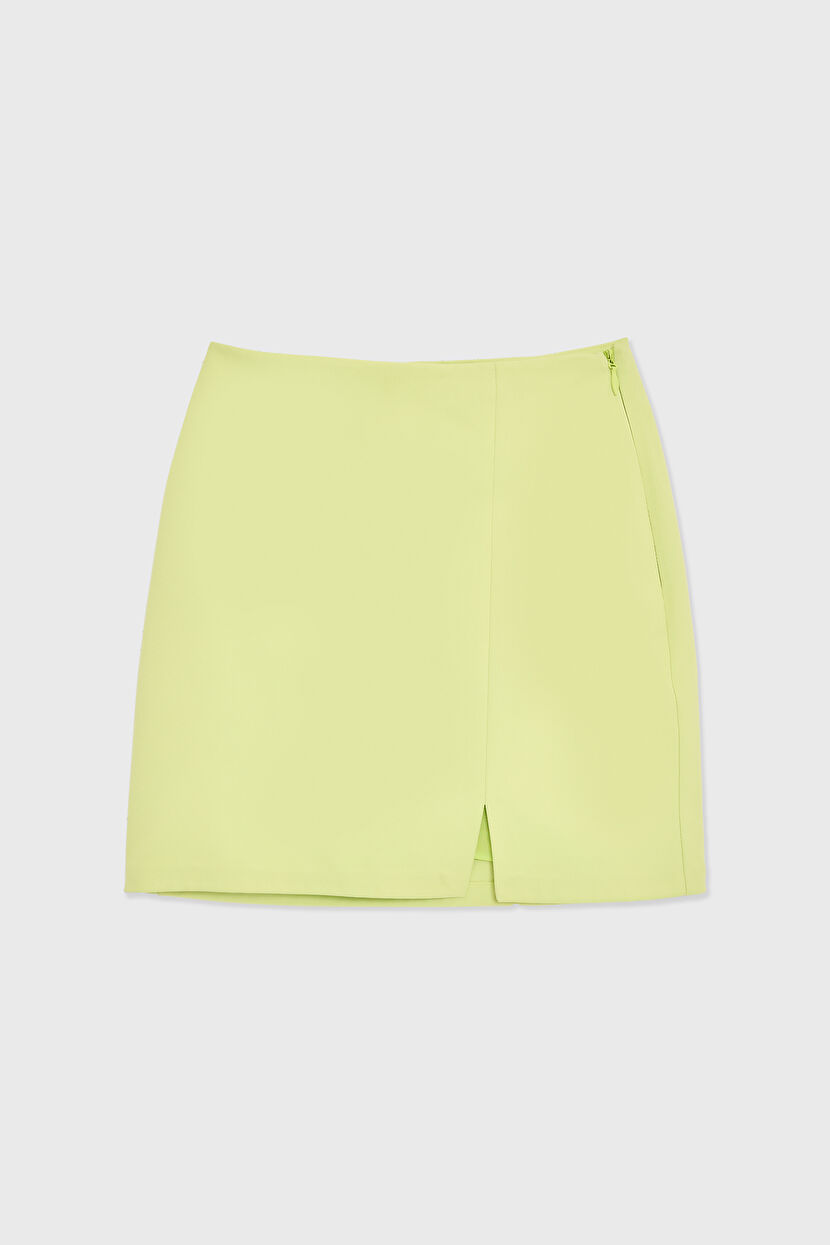 Green Slit Mini Skirt 12740152007-982 | adL