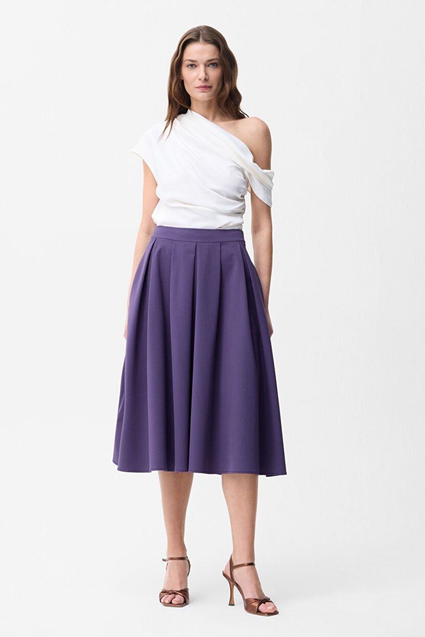 Mor Pileli Midi Etek 12742610009-013 | adL