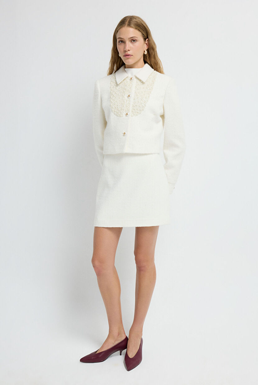 muguet spangle mini skirt white Sサイズ Bone High Waist Mini Skirt 12744218004-019 | adL