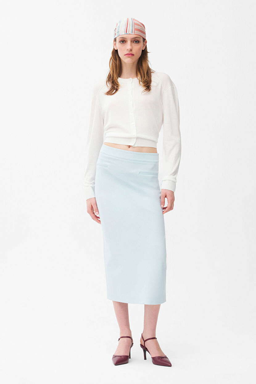 Blue Fleto Pocket Midi Skirt 12745064001-003 | adL