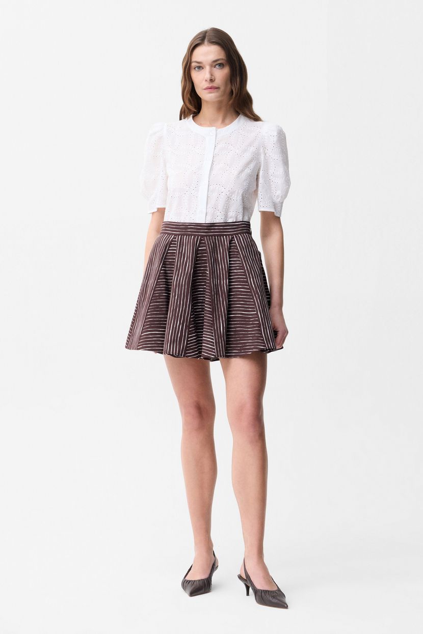 Kahverengi Çizgili Poplin Etek 12745462001-110 | adL