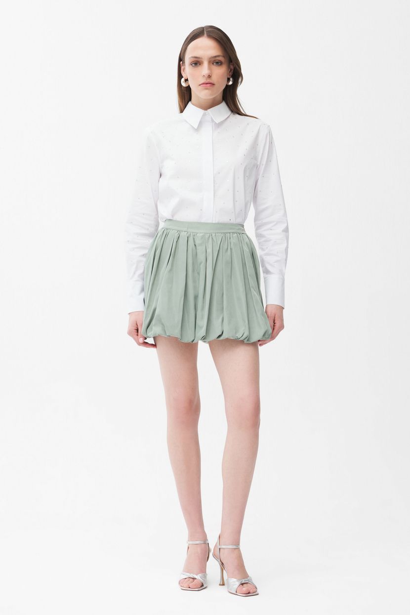 Green Pleated Mini Skirt 12746406000-036 | adL