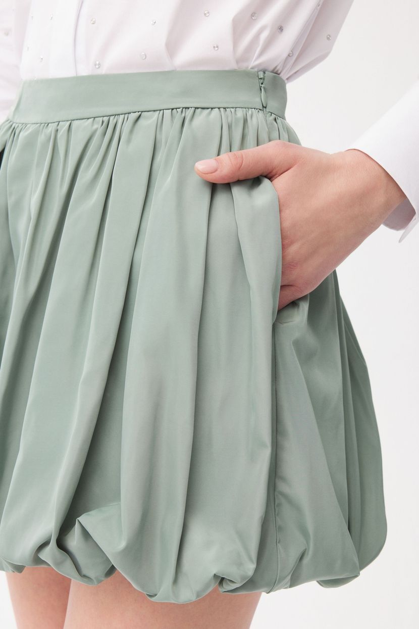 Green Pleated Mini Skirt 12746406000-036 | adL