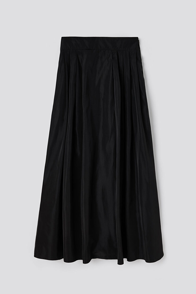 Black Long Taffeta Skirt 12746807000-001 | adL