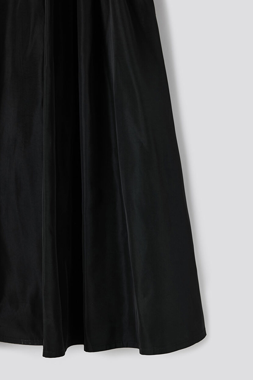 Black Long Taffeta Skirt 12746807000-001 | adL