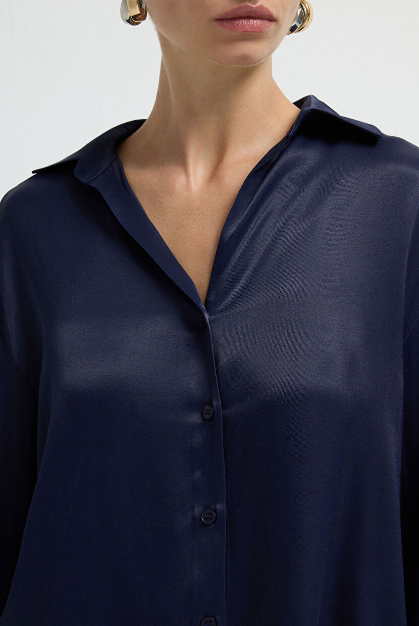 Navy Blue Long Sleeve Shirt 13044284007-018 | adL