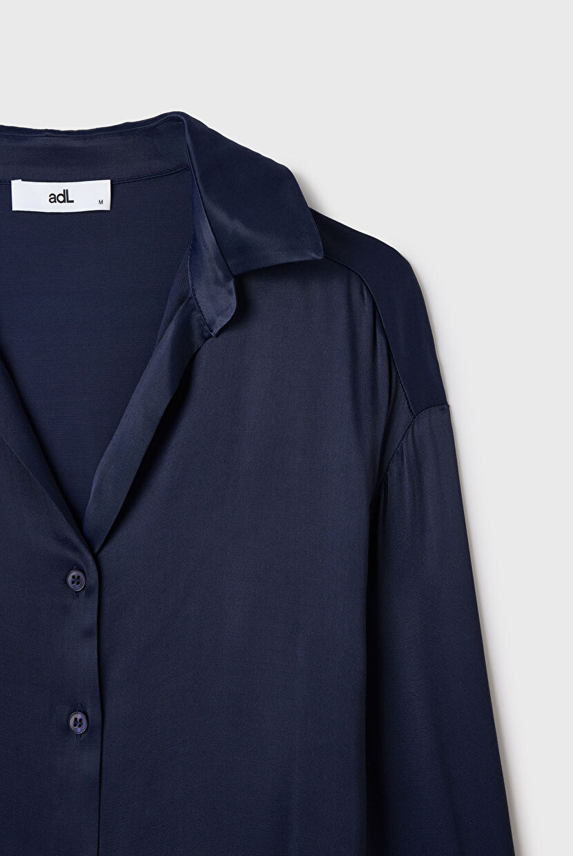 Navy Blue Long Sleeve Shirt 13044284007-018 | adL