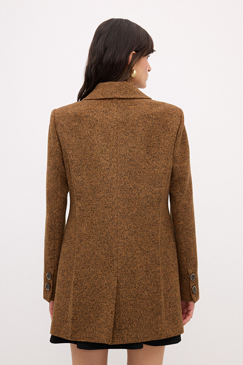 Brown Double Breasted Short Coat