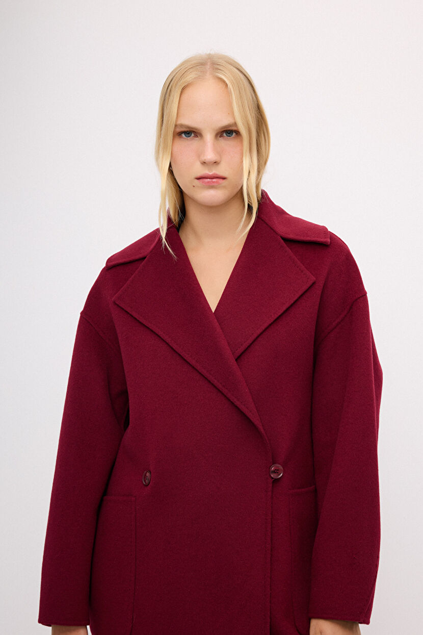 Claret Red Low Sleeve Coat 13644079000-012 | adL