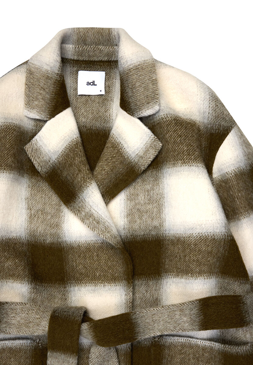 Yeşil Cep Detaylı Yün Karışımlı Kaban 13644080000-334 | adL