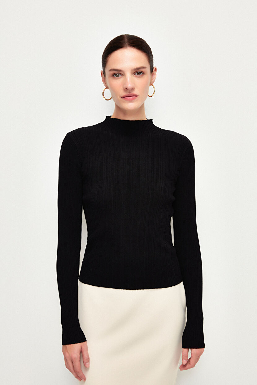 Black Corded Knitwear Sweater 13942856000-001 | adL