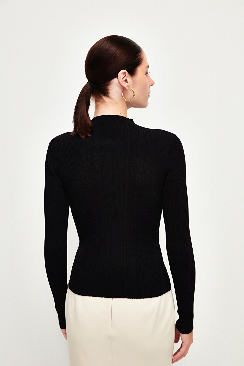 Black Corded Knitwear Sweater 13942856000-001 | adL