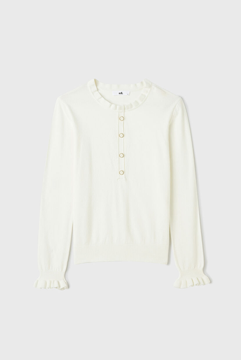 Kemik Uzun Kollu Patlı Triko Kazak 13943005002-019 | adL