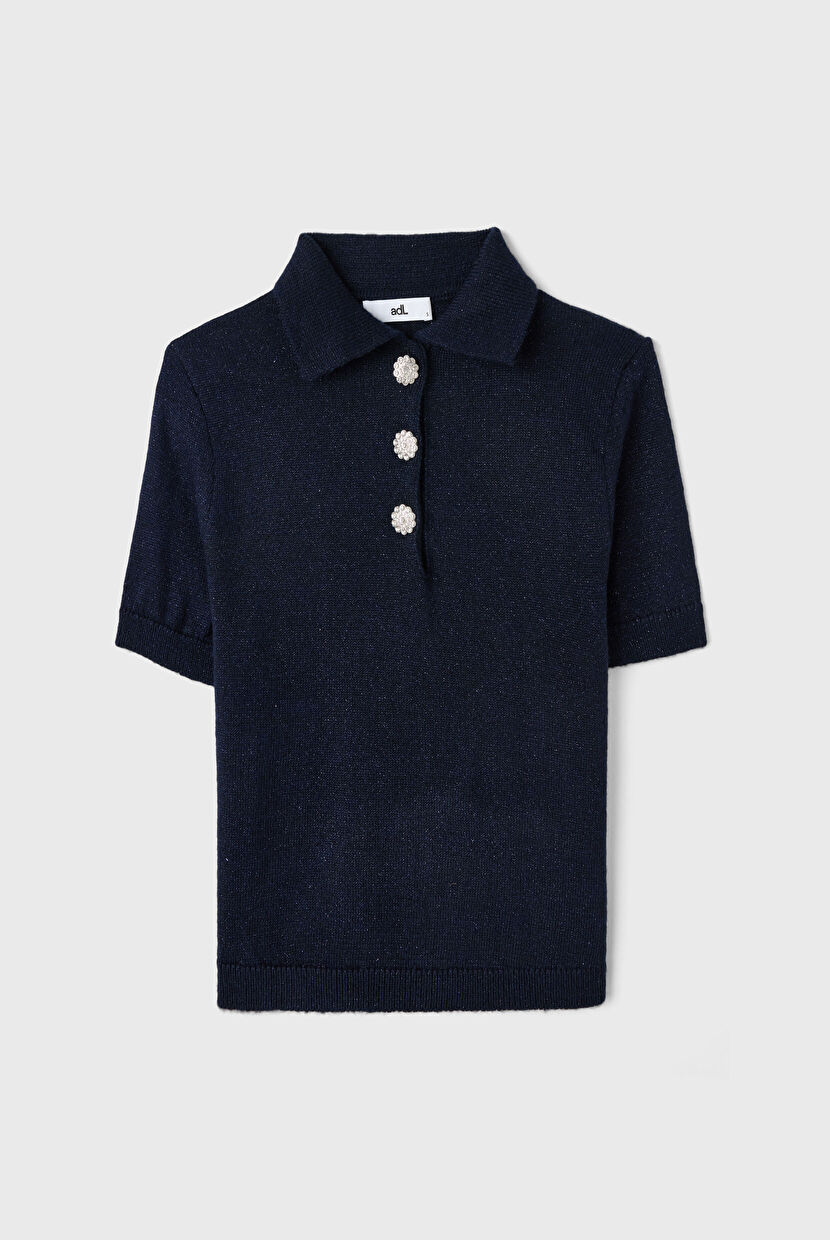 Lacivert Erkek Yaka Triko Kazak 13945646000-018 | adL