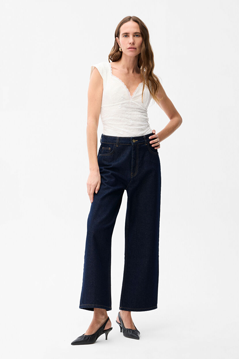 Lacivert Dikiş Detaylı Denim Pantolon 15343746002-018 | adL